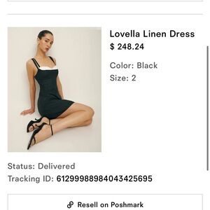 Reformation Lovella Linen Dress Black - Size 2